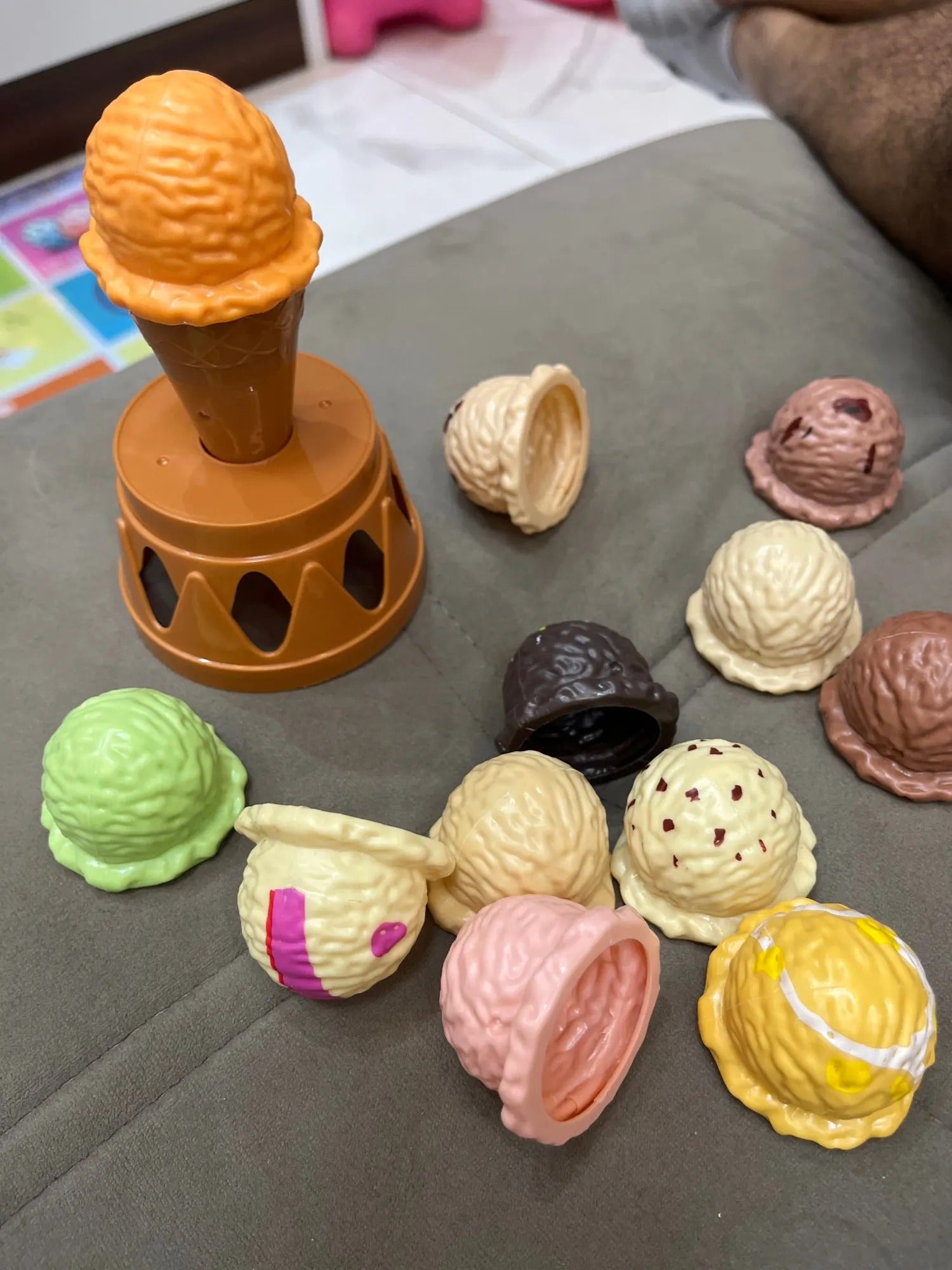 Ice Cream Stack with Motor Skill Development, Lightweight & Portable, Safe for Ages 1+