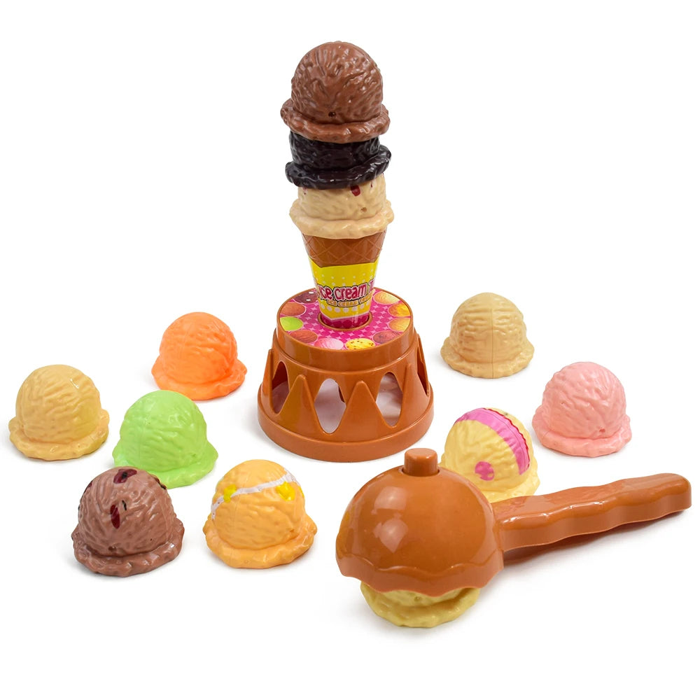 Ice Cream Stack with Motor Skill Development, Lightweight & Portable, Safe for Ages 1+