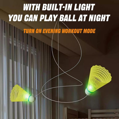 Indoor Badminton Set – Family Fun Sports Game with Automatic Rebound and LED Light Shuttlecock for Kids & Adults