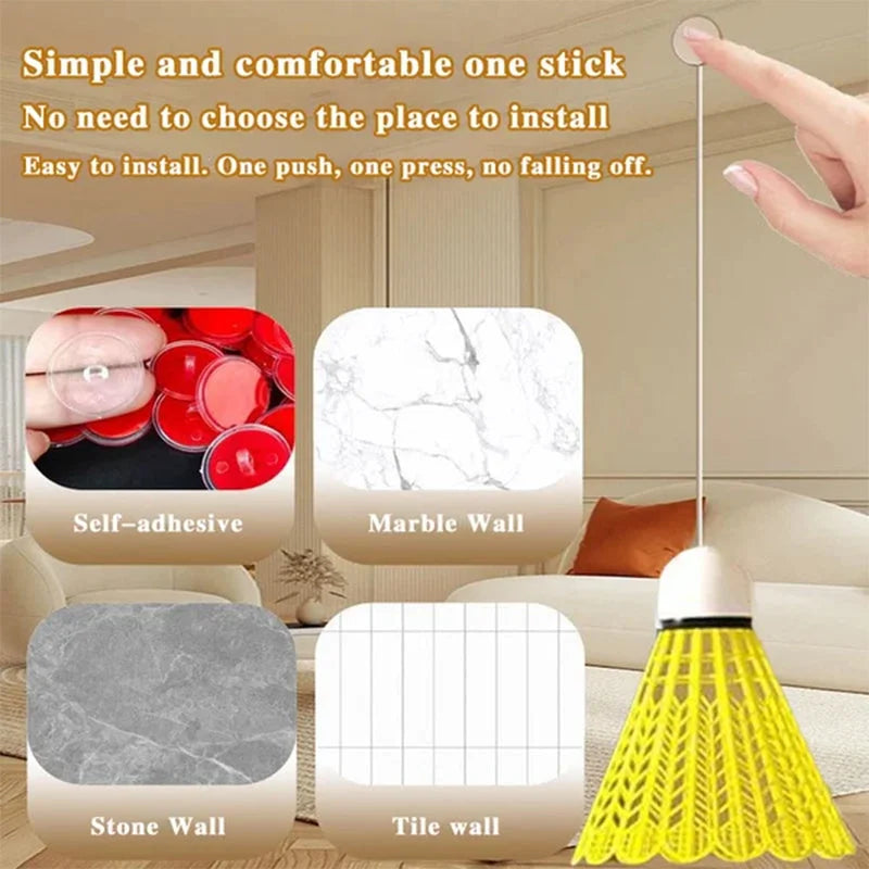 Indoor Badminton Set – Family Fun Sports Game with Automatic Rebound and LED Light Shuttlecock for Kids & Adults
