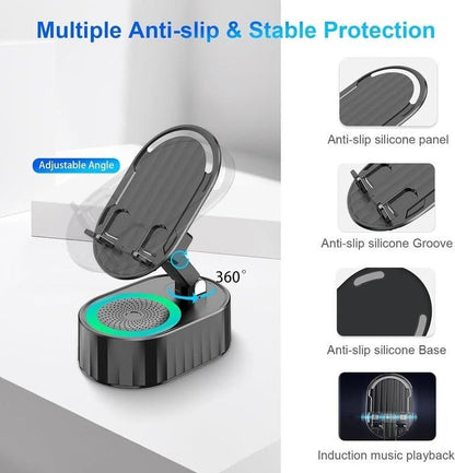 Inductive Phone Stand Speaker with HiFi Sound and Power Bank