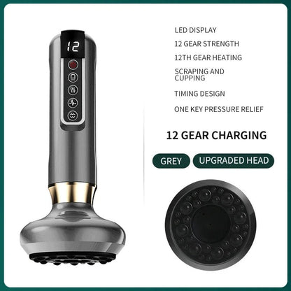 Infrared Heating Therapy Electric Cupping Machine Portable Rechargeable Cupping Device with 12 Temperature Levels