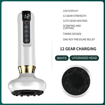Infrared Heating Therapy Electric Cupping Machine Portable Rechargeable Cupping Device with 12 Temperature Levels