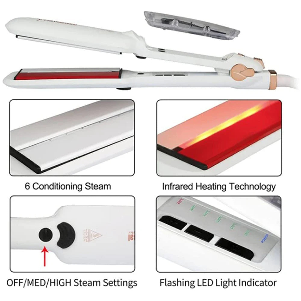 Infrared Steam Hair Straightener with Dual Voltage
