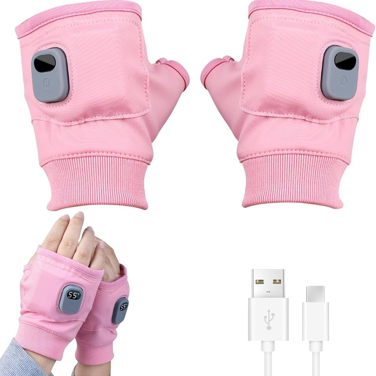 Intelligent Heated Gloves with Smart Temperature Control, LCD Real-Time Display, USB Rechargeable