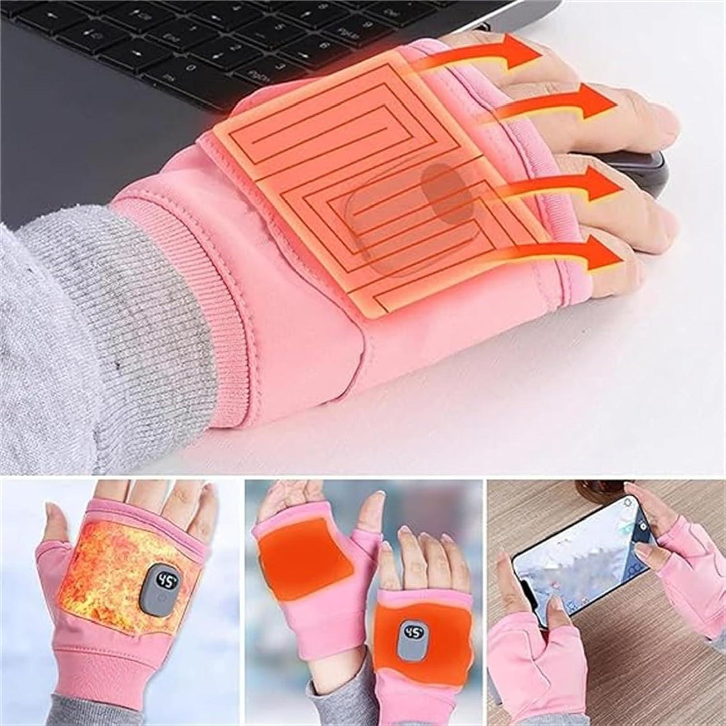 Intelligent Heated Gloves with Smart Temperature Control, LCD Real-Time Display, USB Rechargeable