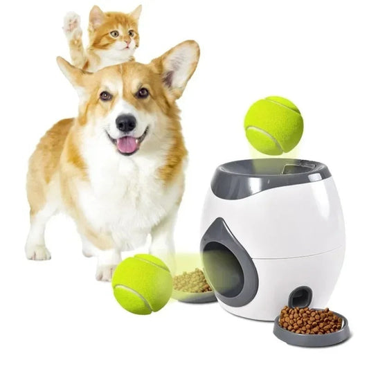 Interactive Dog Ball Launcher with Automatic Treat Dispenser