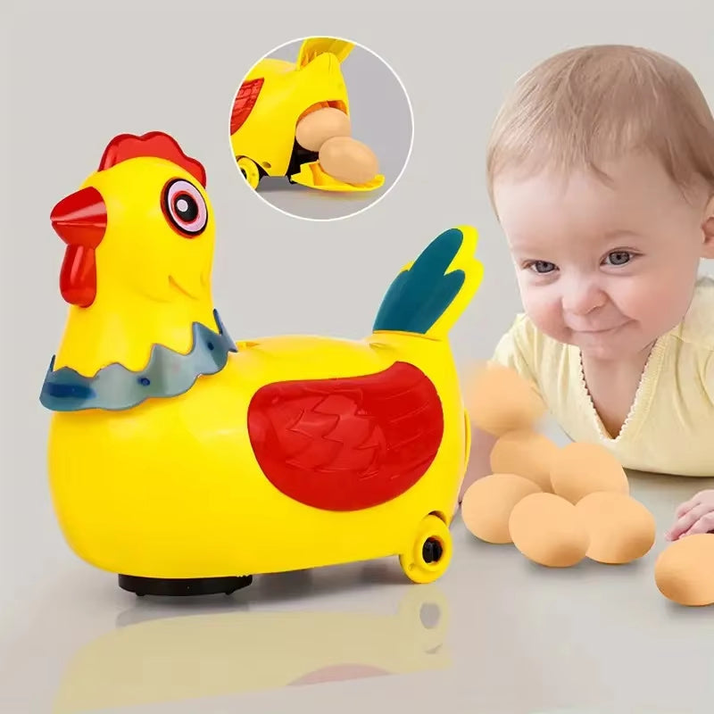 Interactive Chicken Toy with Egg Laying, Smart Movement, Boosts Observation, Safe for Ages 3+