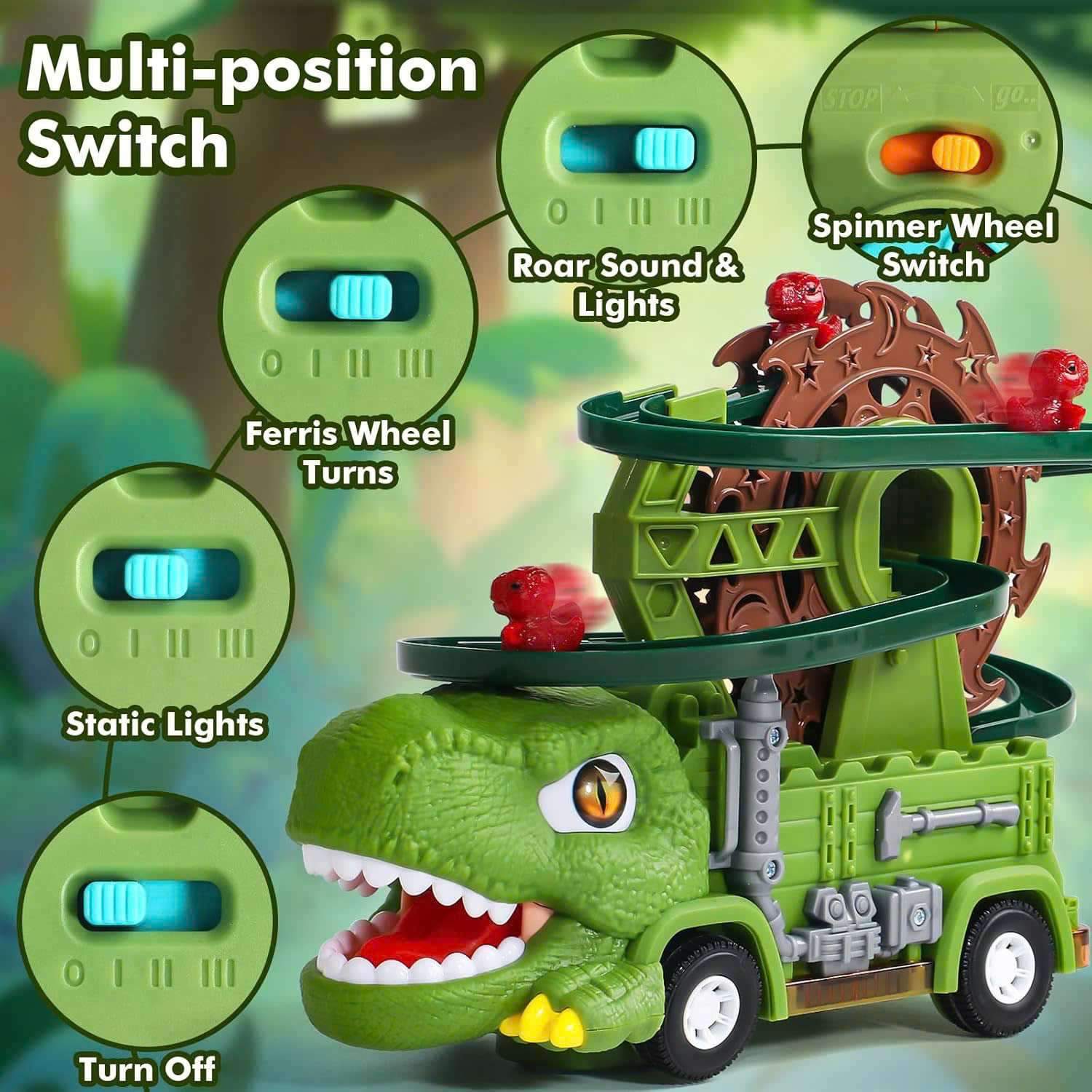 Interactive Dino Track with Lights & Sounds, Includes Baby Dinosaurs, Safe for Ages 3+