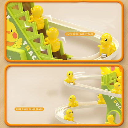 Interactive Duck Climbing Stairs Toy with Music, LED Lights & Educational, Safe for Kids 3+
