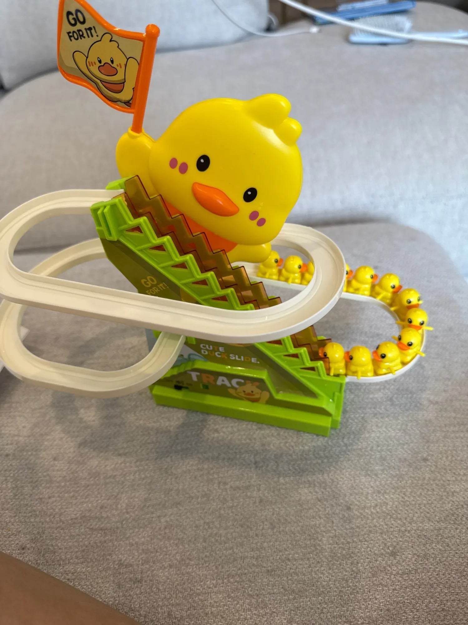 Interactive Duck Climbing Stairs Toy with Music, LED Lights & Educational, Safe for Kids 3+