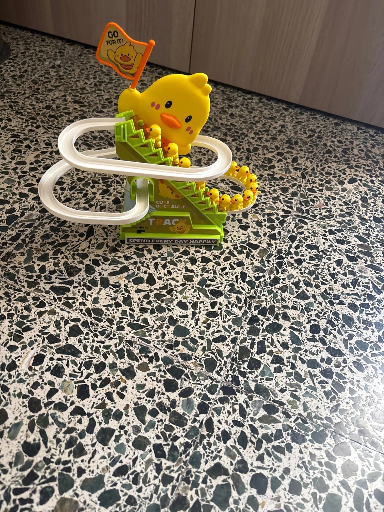 Interactive Duck Climbing Stairs Toy with Music, LED Lights & Educational, Safe for Kids 3+
