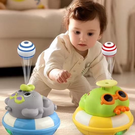 Interactive Elephant Toy with Floating Air Ball, LED Lights, Music, Obstacle Sensors, Colorful Design, Safe for Ages 1+