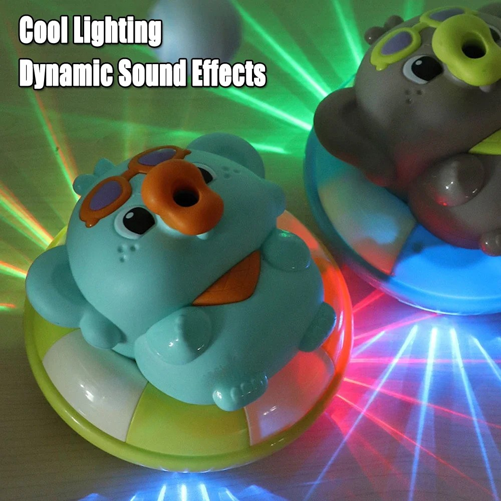 Interactive Elephant Toy with Floating Air Ball, LED Lights, Music, Obstacle Sensors, Colorful Design, Safe for Ages 1+