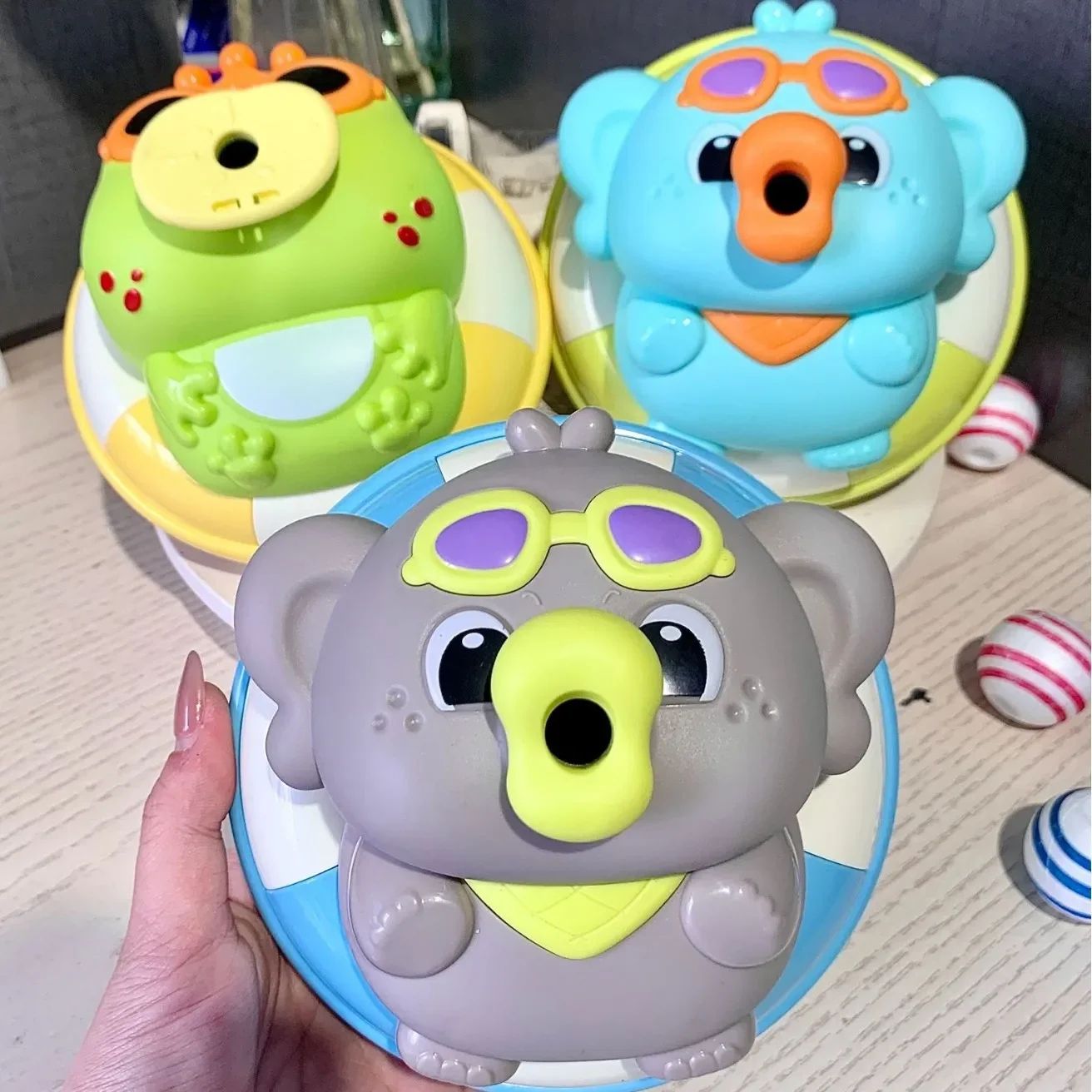 Interactive Elephant Toy with Floating Air Ball, LED Lights, Music, Obstacle Sensors, Colorful Design, Safe for Ages 1+