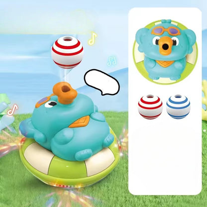 Interactive Elephant Toy with Floating Air Ball, LED Lights, Music, Obstacle Sensors, Colorful Design, Safe for Ages 1+