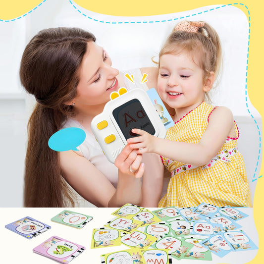 Interactive Flash Cards with Clear LCD Screen and Sound, 120 Double-Sided Cards, Safe for Ages 3+