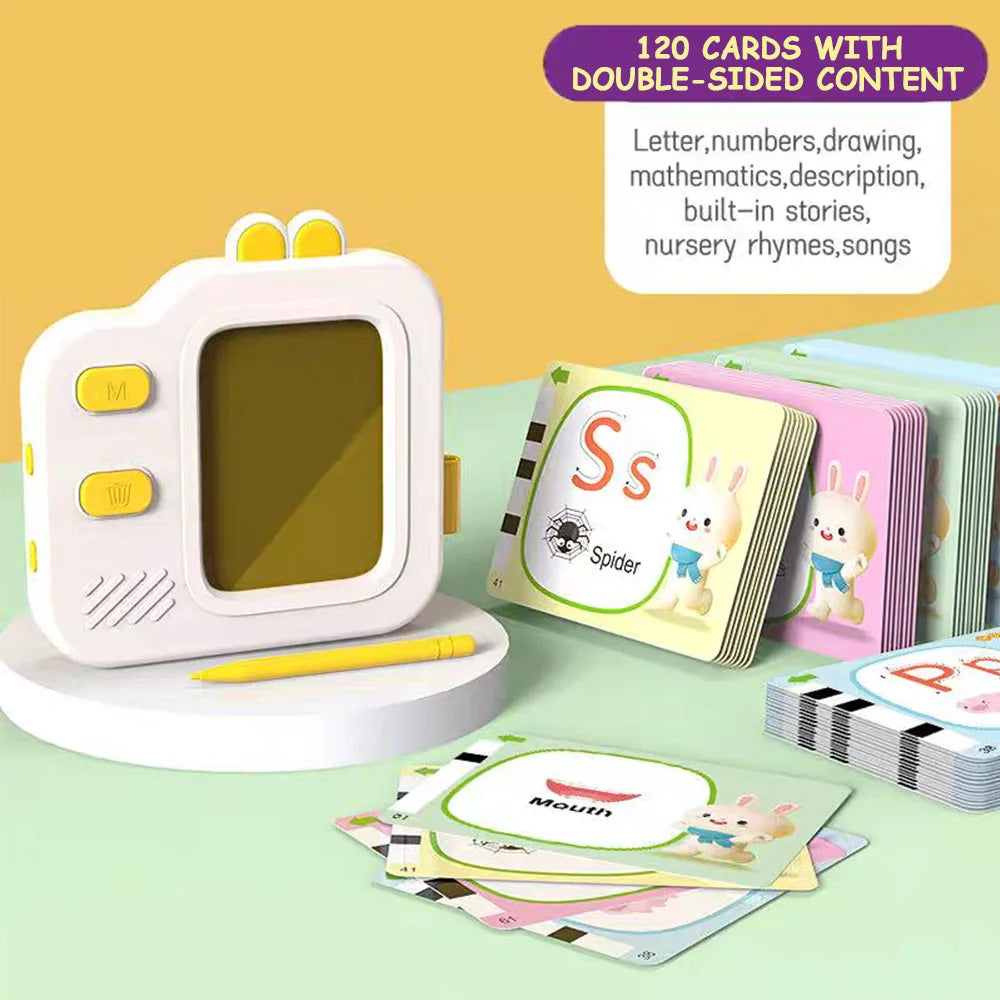 Interactive Flash Cards with Clear LCD Screen and Sound, 120 Double-Sided Cards, Safe for Ages 3+
