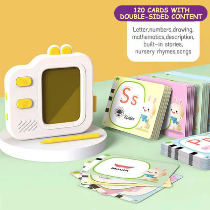 Interactive Flash Cards with Clear LCD Screen and Sound, 120 Double-Sided Cards, Safe for Ages 3+