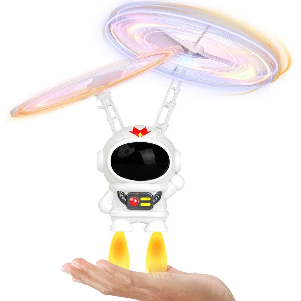 Interactive Flying Mini Astronaut Drone – Hand-Controlled Robot Toy with Lights, Perfect Outdoor Fun Gift for Kids