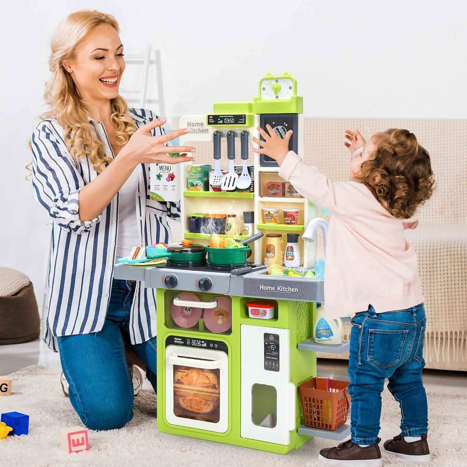 Interactive Kids Kitchen Playset with Realistic Features and Accessories