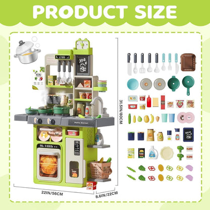 Interactive Kids Kitchen Playset with Realistic Features and Accessories