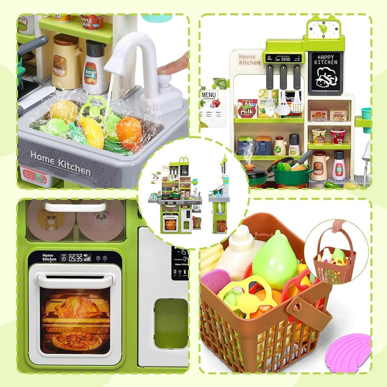 Interactive Kids Kitchen Playset with Realistic Features and Accessories