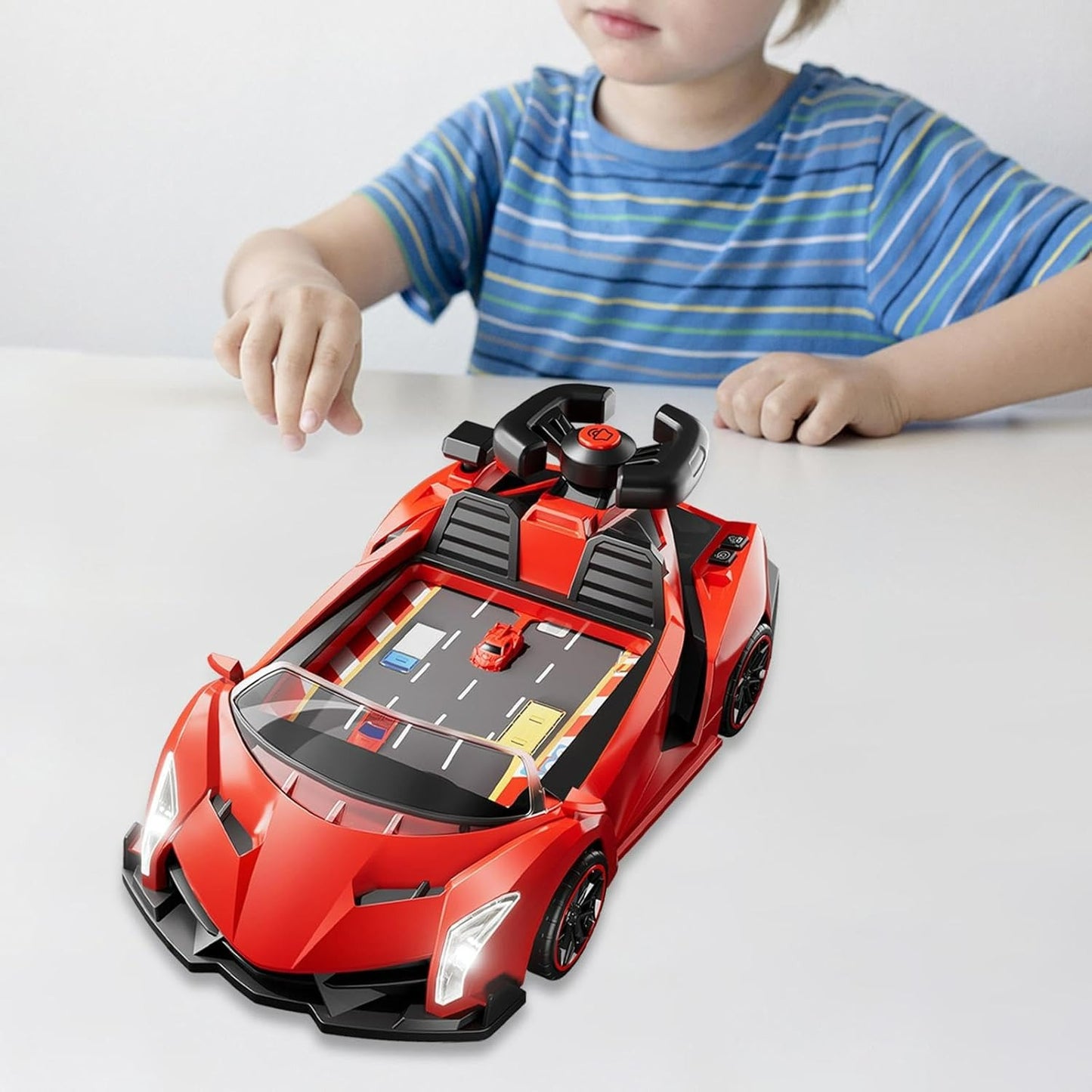 Interactive Racing Wheel Toy with 30-Level Obstacle Game, Lights & Sound, Perfect for Kids Ages 3+
