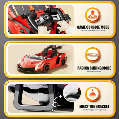 Interactive Racing Wheel Toy with 30-Level Obstacle Game, Lights & Sound, Perfect for Kids Ages 3+