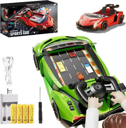 Interactive Racing Wheel Toy with 30-Level Obstacle Game, Lights & Sound, Perfect for Kids Ages 3+