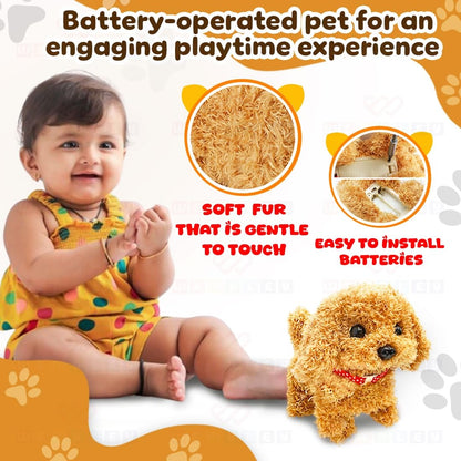 Interactive Walking Dog Toy - Early Learning & Emotional Development Buddy, Soft, Safe for Babies 6M+