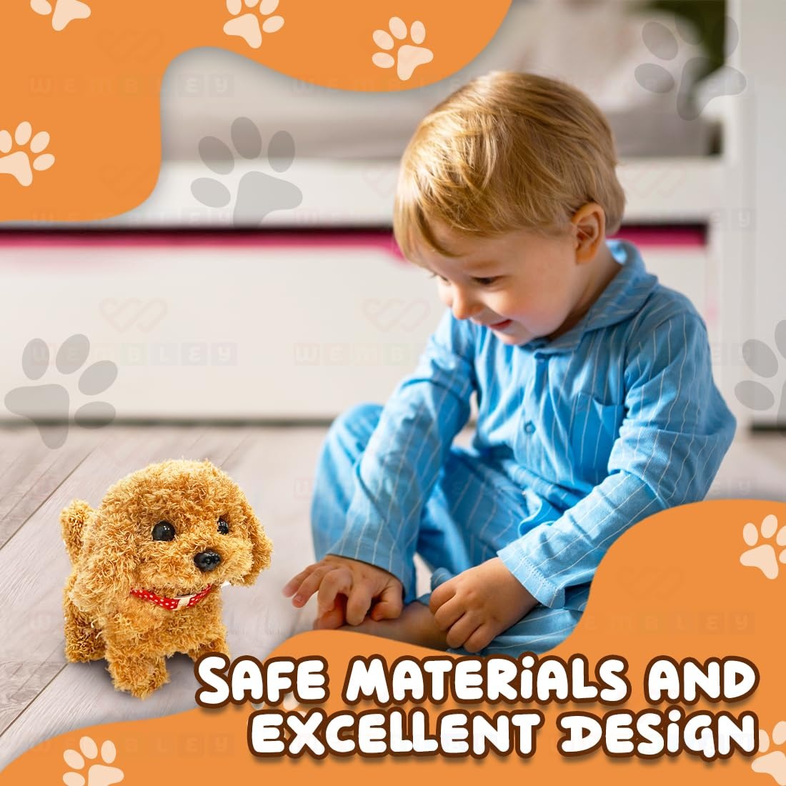 Interactive Walking Dog Toy - Early Learning & Emotional Development Buddy, Soft, Safe for Babies 6M+
