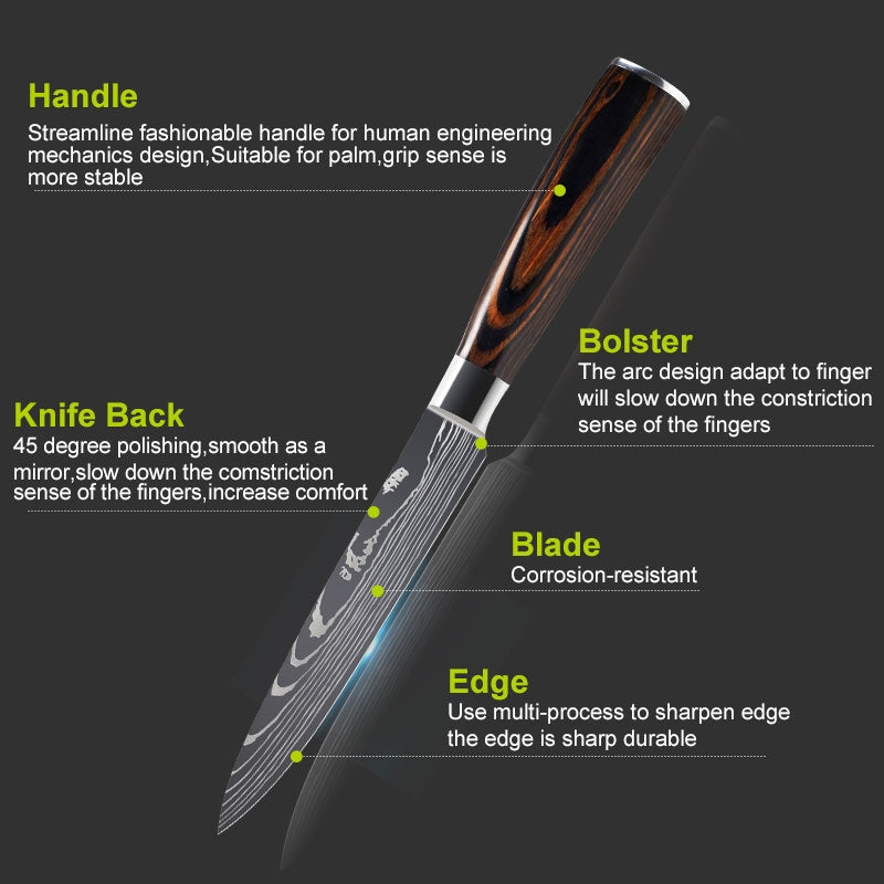 Japanese Chef Knives, Professional Kitchen Knife Set, Stainless Steel Professional Chef Knife Set
