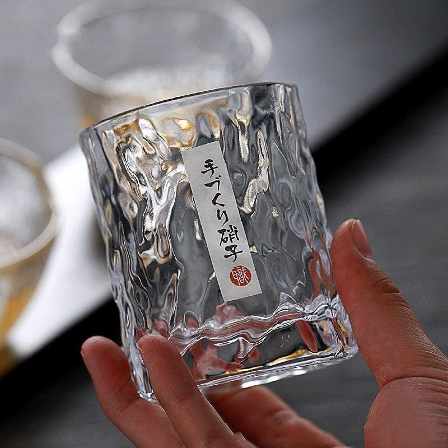 Japanese Edo Kiriko Glacier Whisky Glasses, Ice Texture, Thick Glass, Gift Ready