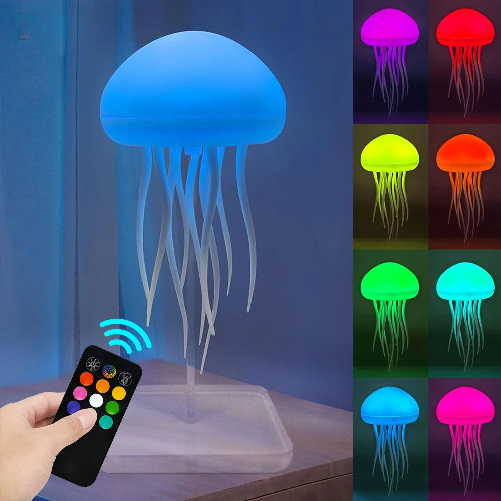Jellyfish Realistic Night Light Ocean Hanging Lamp Perfect Gift - Color-Changing , Rechargeable, Soothing Ambience