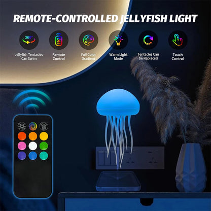 Jellyfish Realistic Night Light Ocean Hanging Lamp Perfect Gift - Color-Changing , Rechargeable, Soothing Ambience
