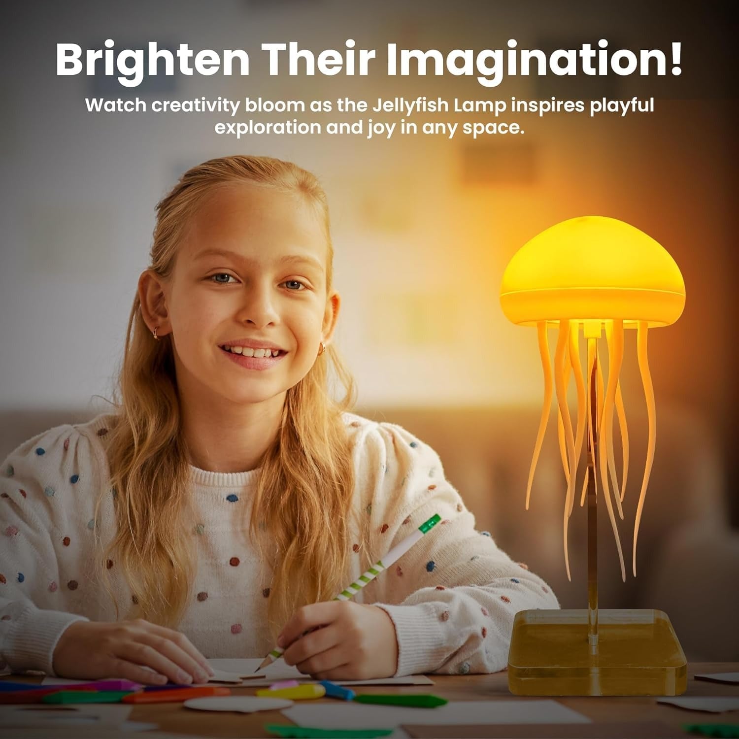 Jellyfish Realistic Night Light Ocean Hanging Lamp Perfect Gift - Color-Changing , Rechargeable, Soothing Ambience