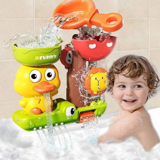 Jungle-Themed Water Fun with Spinning Friends, Make Bath Time Fun, Safe for Ages 1+