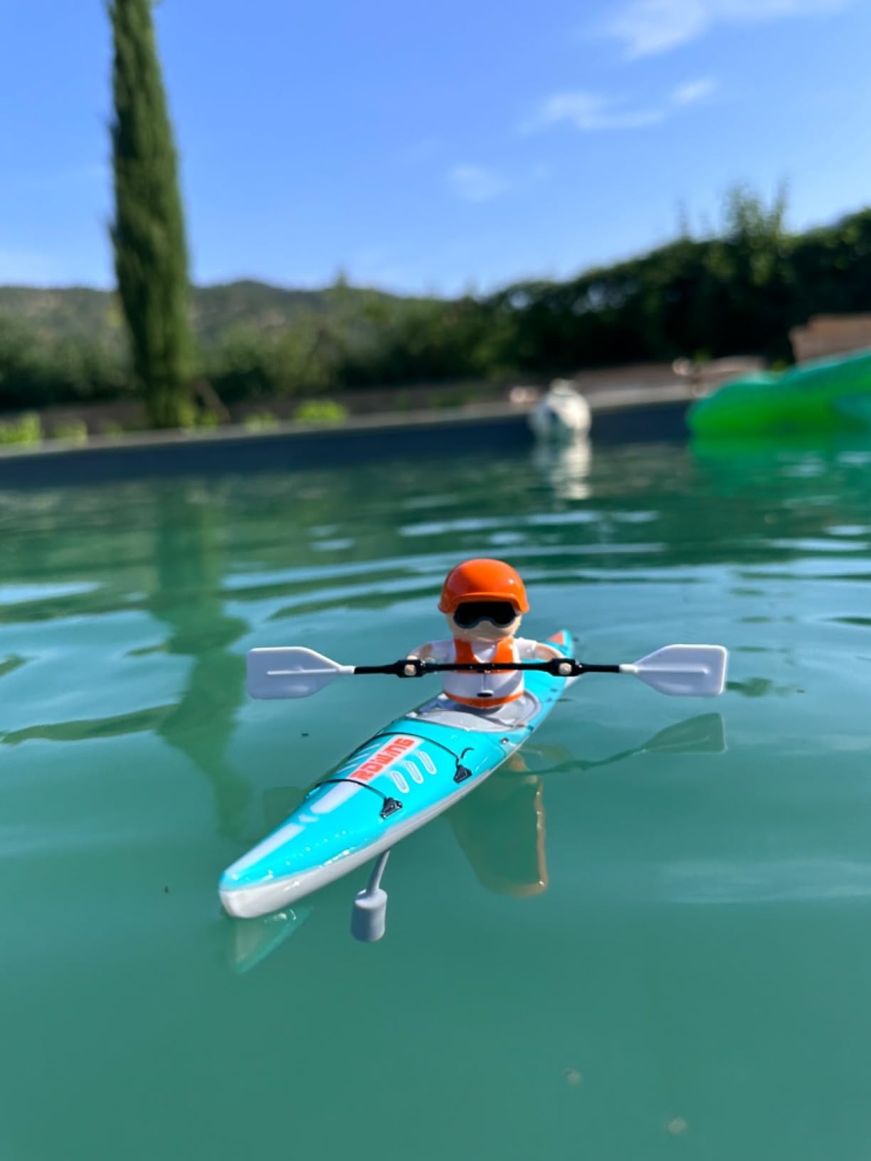 Kayak Racing Ship Remote Control with LED Colorful Lights, Anti-Capsize Balance System, Safe for Ages 6+