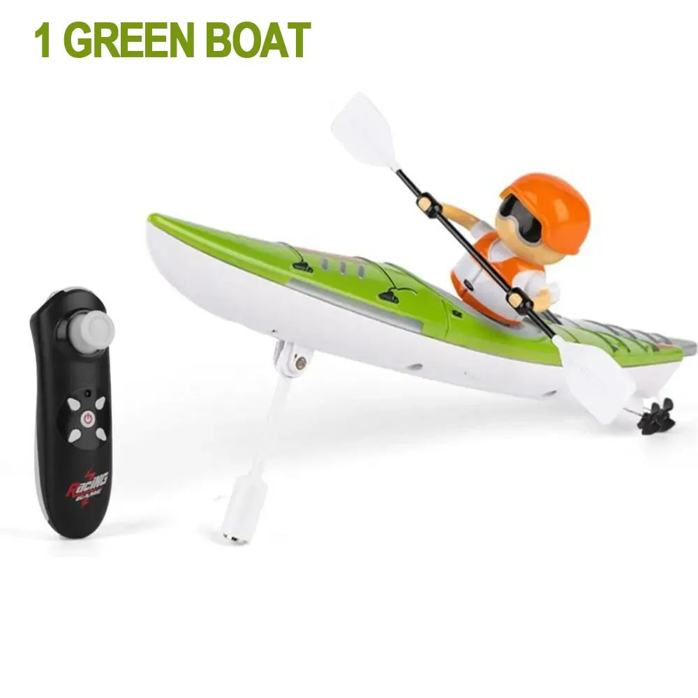 Kayak Racing Ship Remote Control with LED Colorful Lights, Anti-Capsize Balance System, Safe for Ages 6+