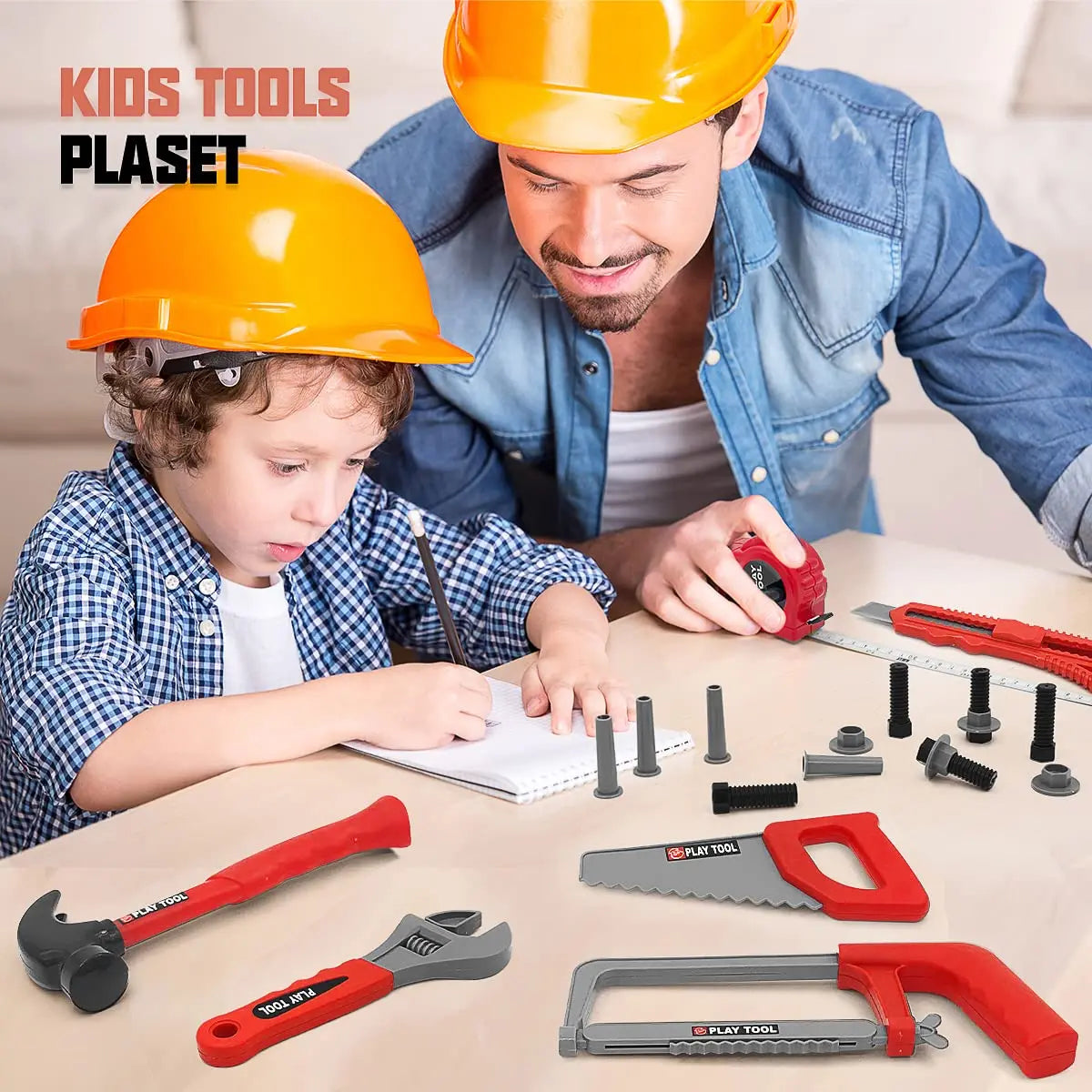 Kid's Ultimate Construction Playset with Kids Engineering Workshop Bench Included, Safe for Ages 3+