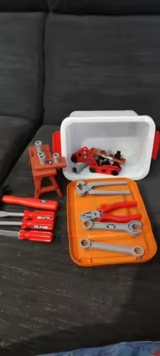 Kid's Ultimate Construction Playset with Kids Engineering Workshop Bench Included, Safe for Ages 3+