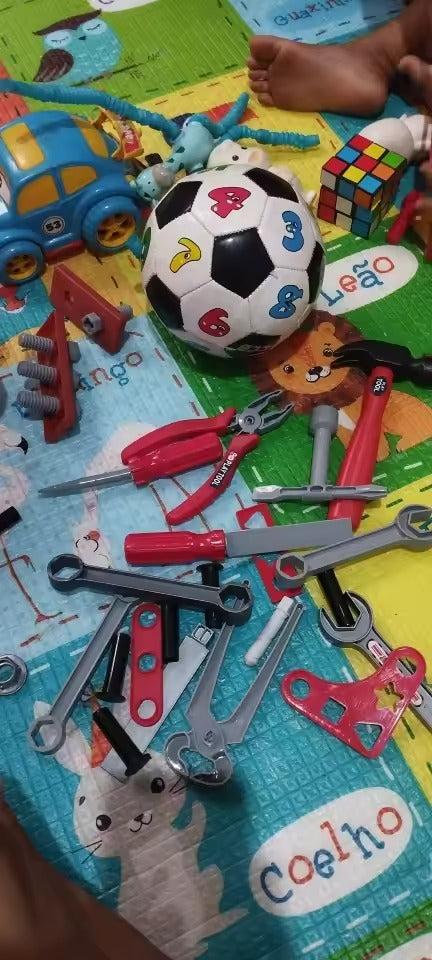 Kid's Ultimate Construction Playset with Kids Engineering Workshop Bench Included, Safe for Ages 3+