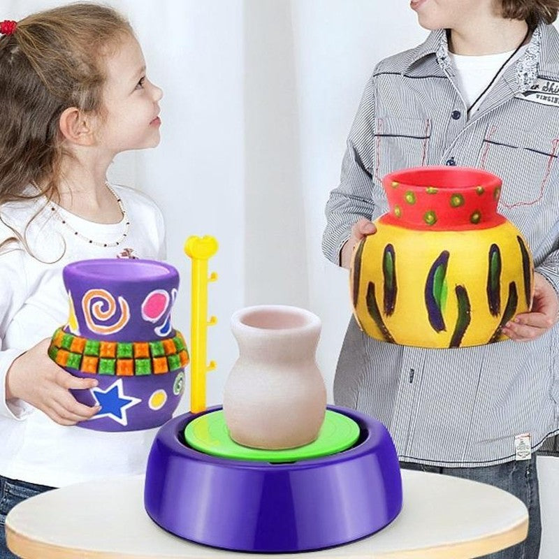 Kids Pottery Workshop Set with Electric Spinning Wheel
