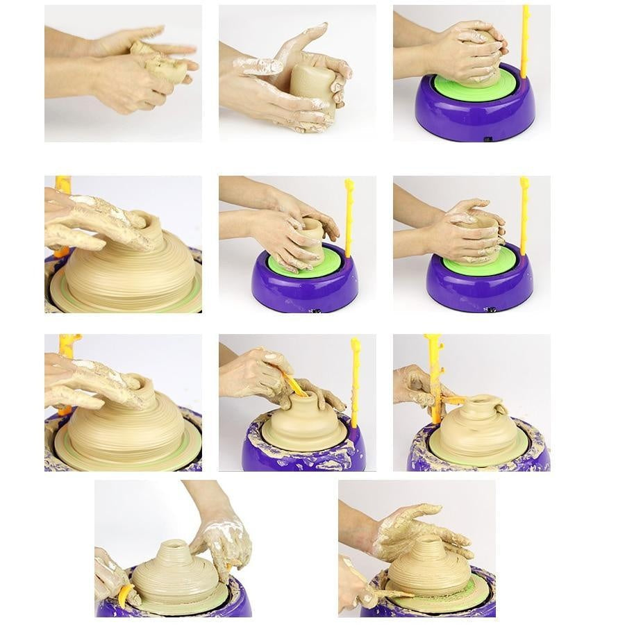 Kids Pottery Workshop Set with Electric Spinning Wheel