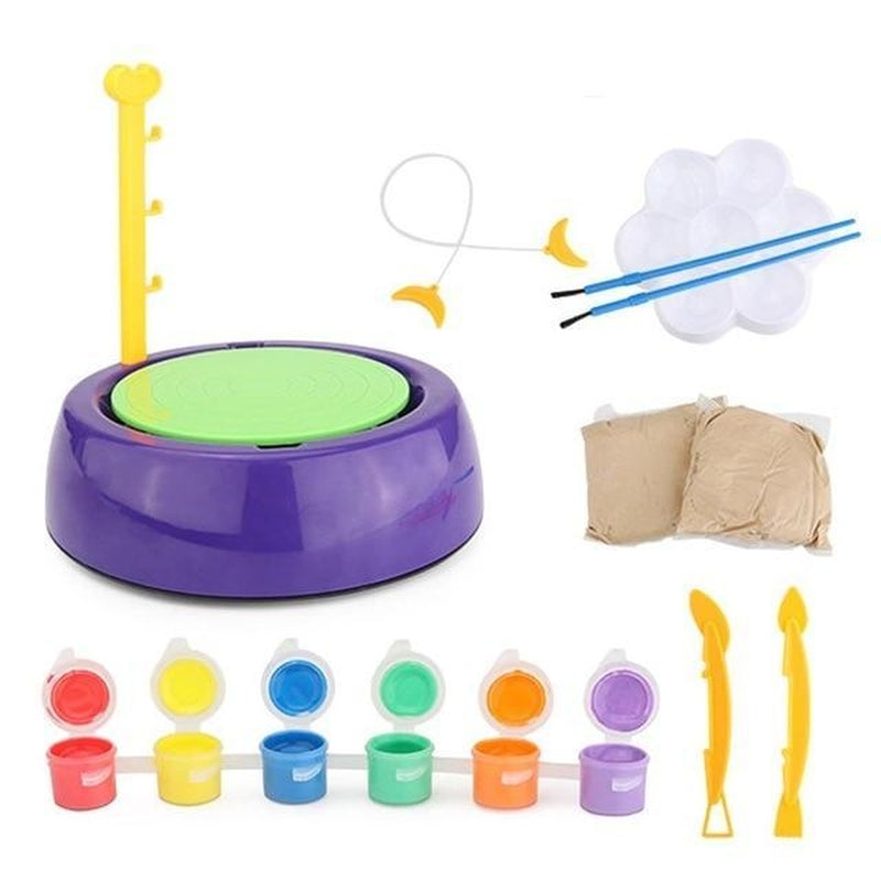 Kids Pottery Workshop Set with Electric Spinning Wheel