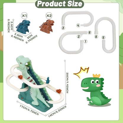 Kids' Dinosaur Race Track Interactive Automatic Climbing Cars With LED Lights, Battery Powered, On Off Switch for Ages 3+
