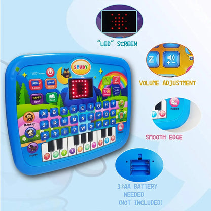 Kids’ Educational Tablet Toy with LED Screen, Sound, and Multiple Learning Modes, Safe for Ages 3+