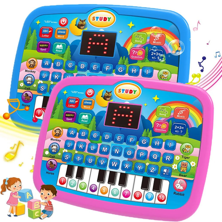 Kids’ Educational Tablet Toy with LED Screen, Sound, and Multiple Learning Modes, Safe for Ages 3+