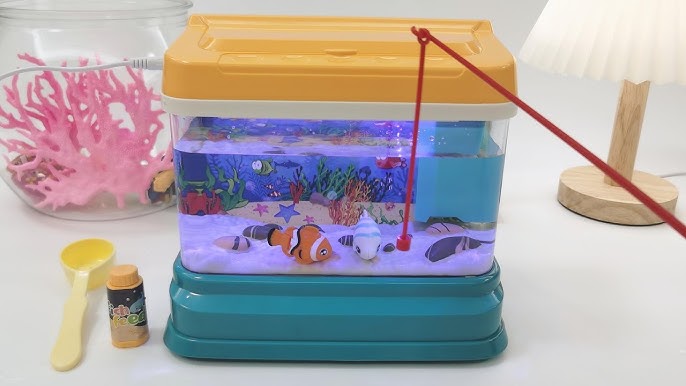 Kids Electric Fish Tank Toy with LED Lights, Fishing & Feeding, Encourages Exploration, Safe for Ages 3+